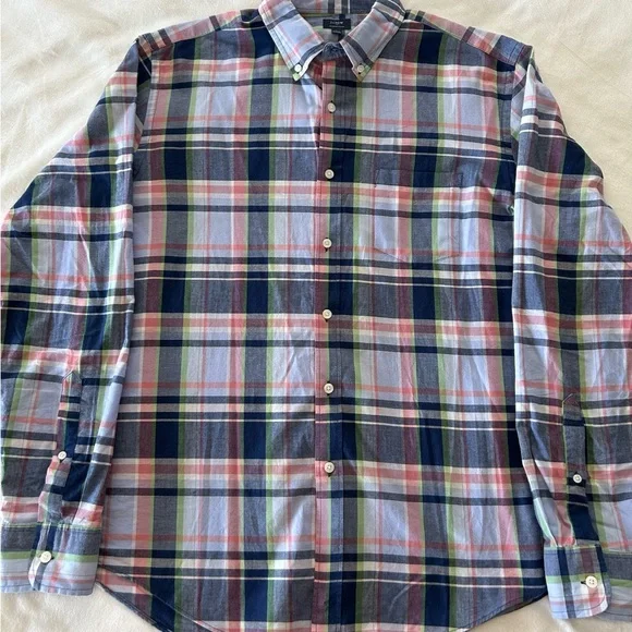 J Crew Summer Plaid Button Down - Picture 1 of 5